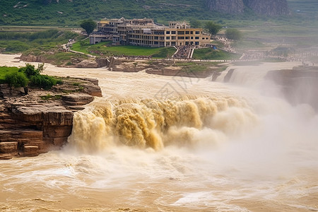 黄河风景名胜区风景名胜区黄河瀑布背景