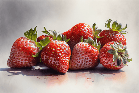 水彩草莓水果图片