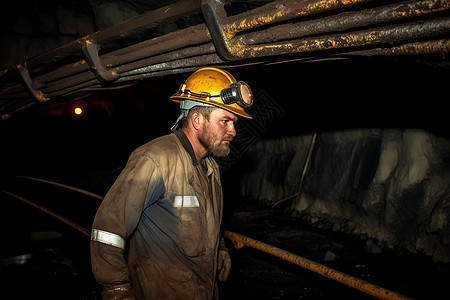 矿洞中的工人图片