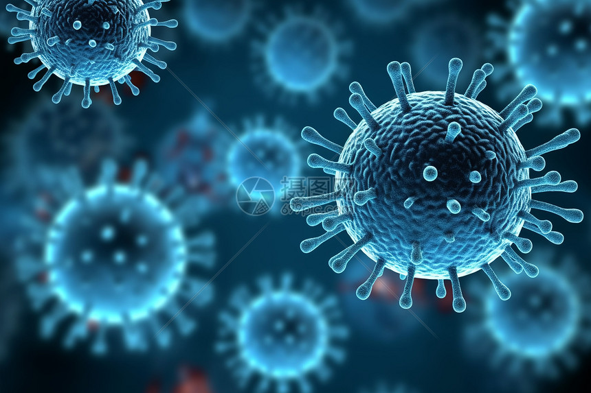 3d流感病毒细胞图片