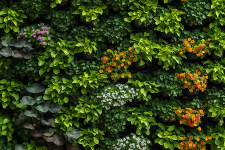 花草墙垂直花园绿墙背景