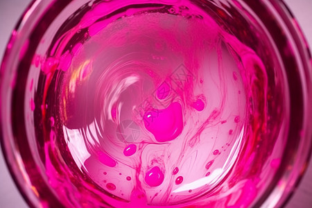 粉红色玻璃瓶中的液体图片