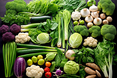 排放整齐的一堆蔬菜背景图片