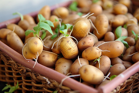 土豆发芽发芽的土豆背景