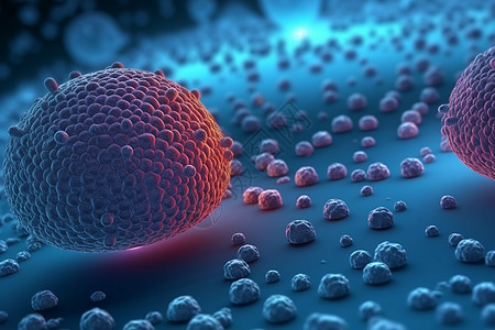 医学背景与抽象病毒细胞图片