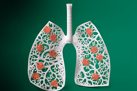 纸质的肺部模型背景图片