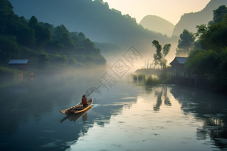 山间的梦幻景色高清图片