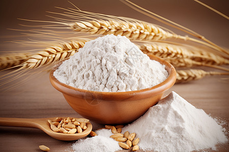 营养的小麦面粉图片