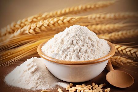 健康的小麦粉高清图片