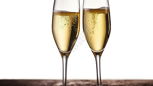 两个优雅的香槟杯图片