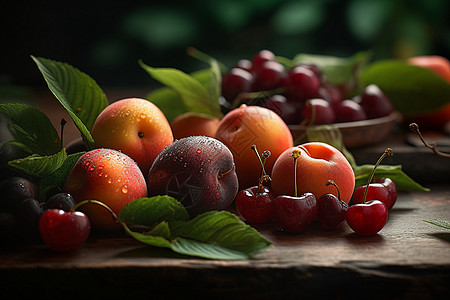 多汁的夏季水果背景图片