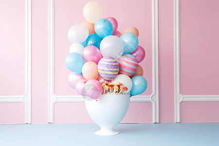 儿童生日色的凝胶气球设计图片