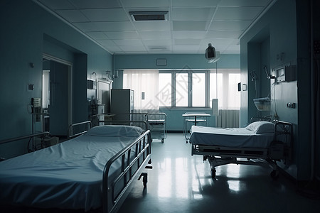 病房里的病床背景图片