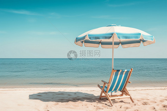 海洋沙滩和伞图片