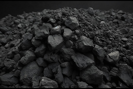 一堆存放的煤炭图片