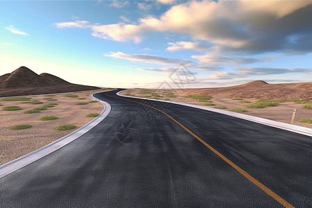 3D渲染公路背景图片