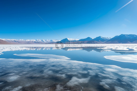 美丽发冰川湖泊图片