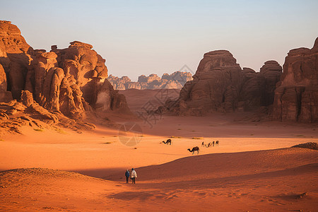 沙漠上的游牧民族图片