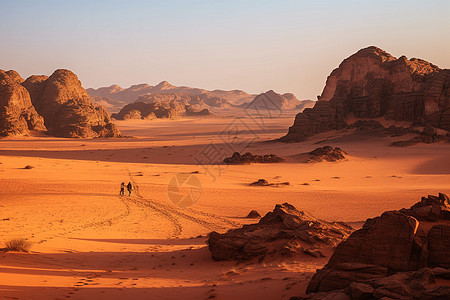 日落照射下的沙漠图片