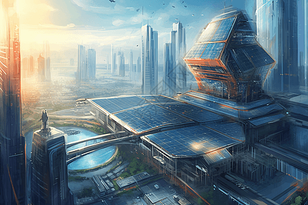 神奇的科幻城市背景图片