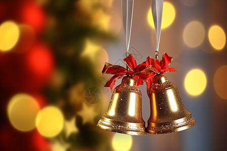 圣诞树的铃铛背景图片