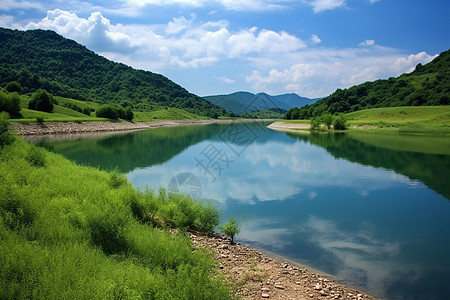 夏天的水坝图片