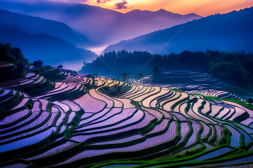 中国梯田景观图片