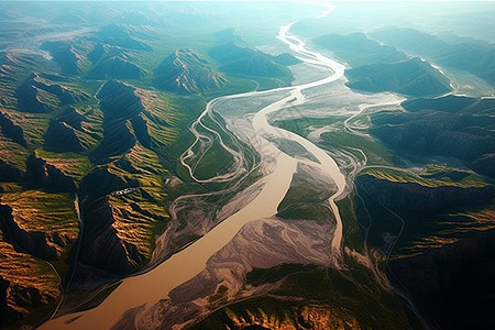 黄河航拍素材黄河景观背景