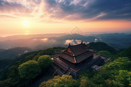 山顶寺庙山顶的寺庙背景