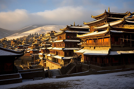 噶丹松赞林寺香格里拉的加丹松赞林寺背景