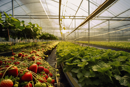 温室大棚栽培草莓图片