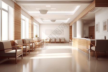 医院焕然一新的候诊室背景图片
