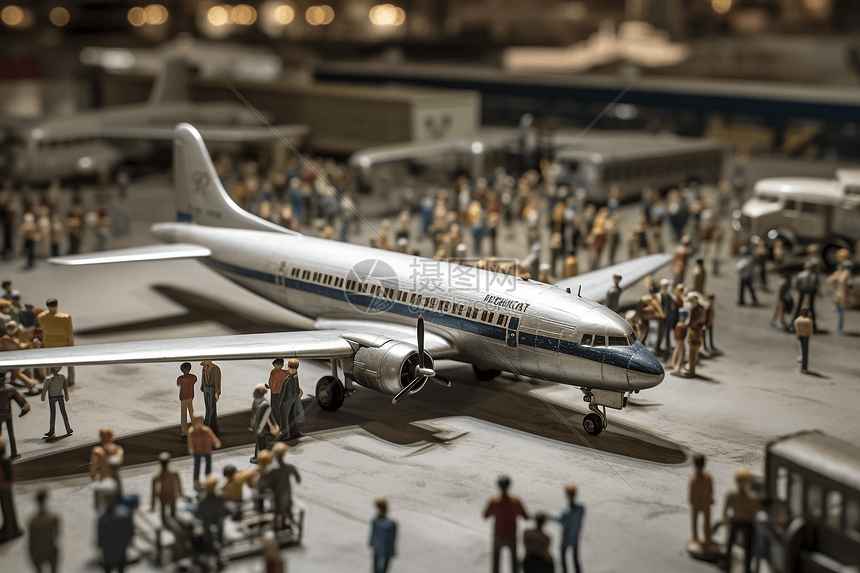 旅行者在拥挤的飞机大厅图片