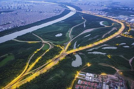 建设的高速公路立交桥图片