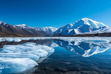 美丽壮观的雪山景色图片