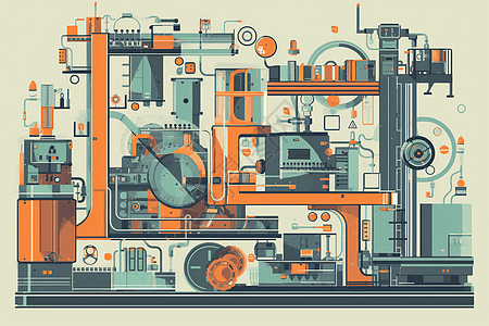 工厂的机器装配图图片