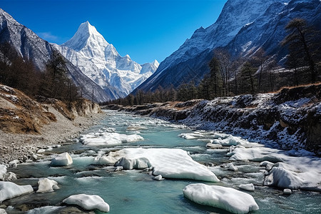 雪山冰川旅游图片