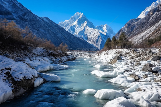 美丽的雪山冰川图片