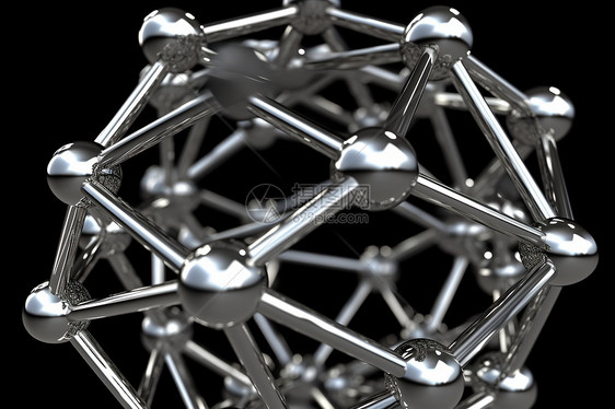 金属质感的生物分子结构模型图片