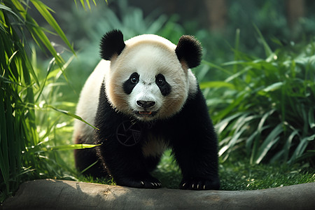爬行的野生熊猫图片