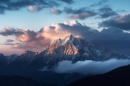 壮丽的雪山风景图片