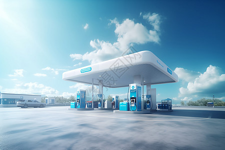 氢燃料加油站背景图片