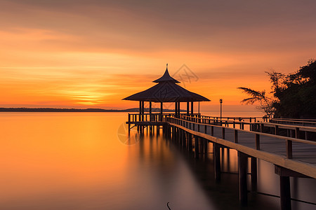 海岛夕阳图片