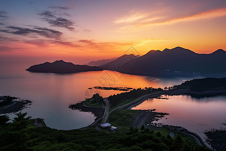 最美的岛屿日落图片