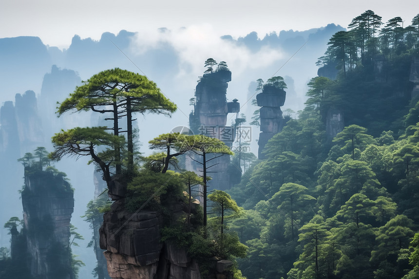 植被茂盛的风景区图片