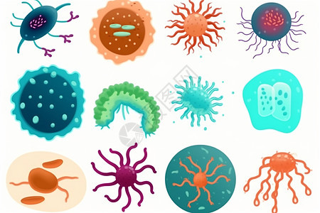 微观细胞病毒图片