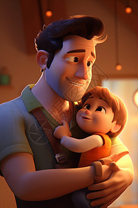 父亲和孩子在一起的快乐瞬间背景图片