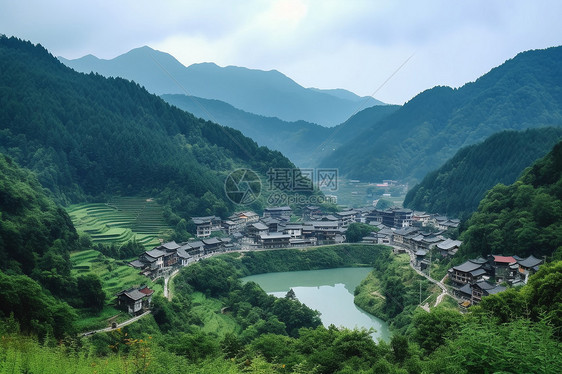 深澳古村地处丘陵图片