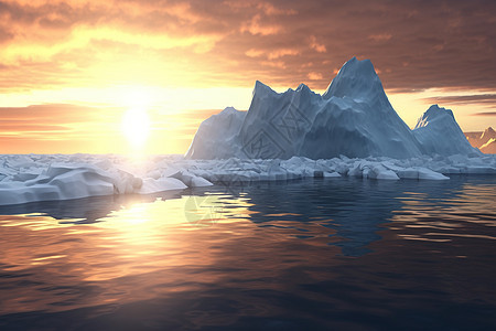 气候变暖冰山融化背景图片