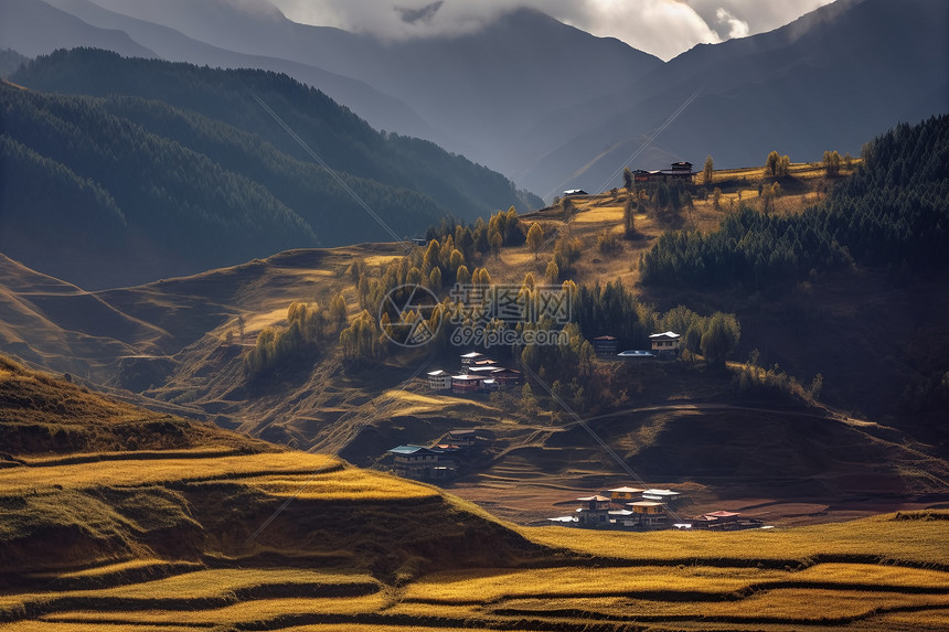 甘南香巴拉乡村景色图片